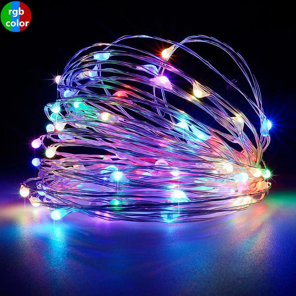 8.5-ft Plug-in Silver/Green Cord Outdoor String Light White-Light