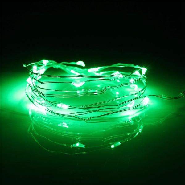 Battery-Operated LED Fairy Lights on Silver Wire