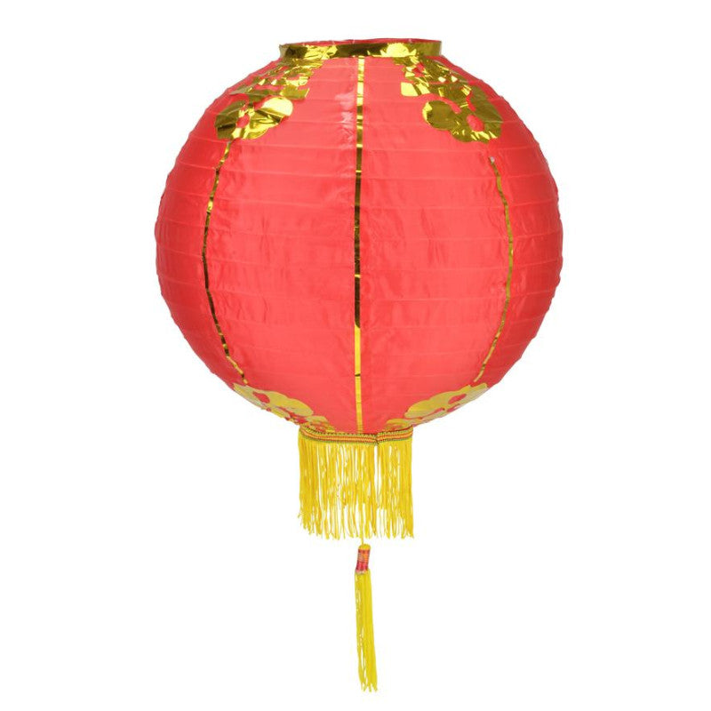 12" Red Traditional Nylon Chinese New Year Lantern w/Tassel