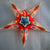 24 Inch Paper Star Lantern, Red White Blue Flare Glitter