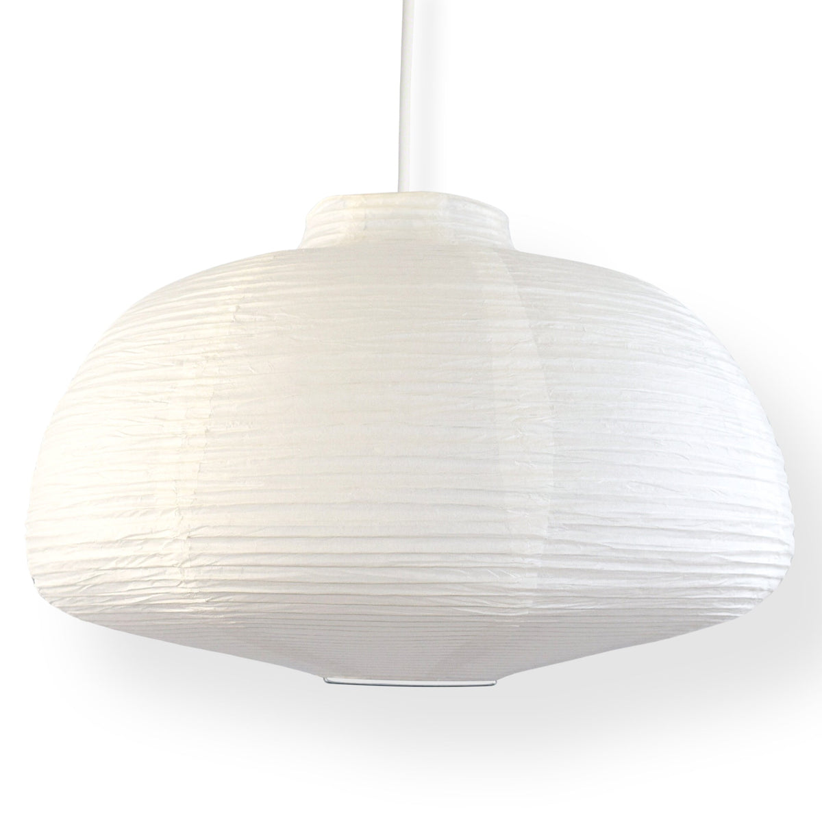 Large Dome Shaped Premium Fine Line Paper Lantern Lampshade, White (18"W x 11"H)