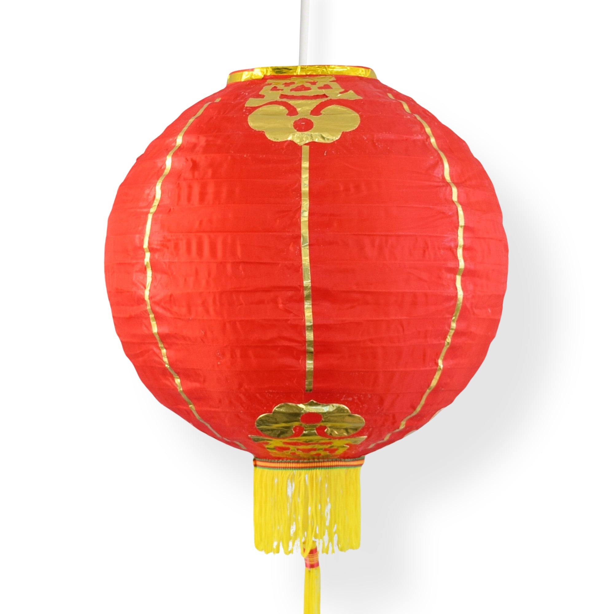 16" Red Traditional Nylon Chinese New Year Lantern w/Tassel