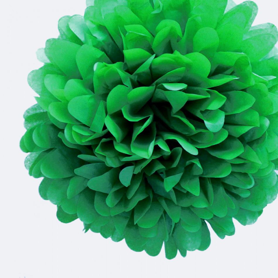 White Paper Tissue Fluffy Pom Pom Flower Balls - 12