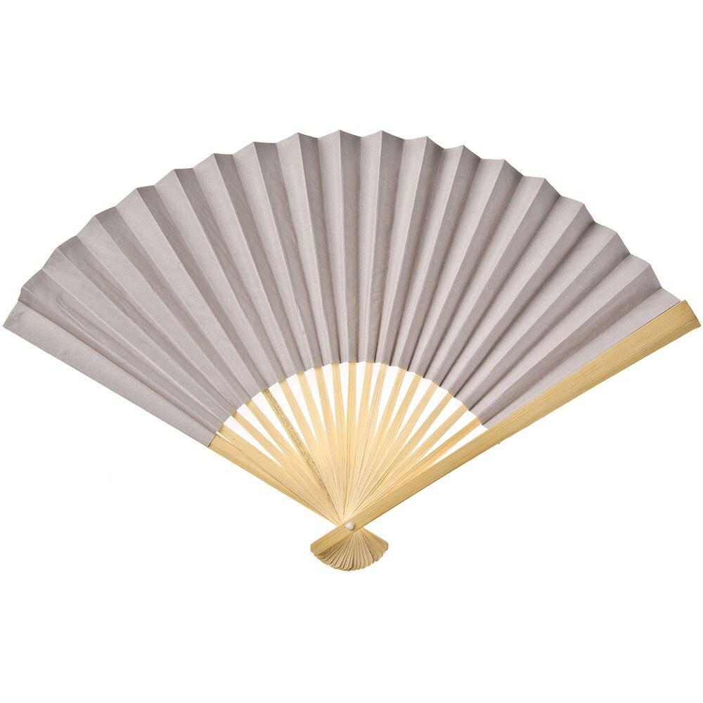 Feather Grey Premium Paper Hand Fan (100 PACK) - AsianImportStore.com - B2B Wholesale Lighting and Décor