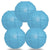 5 PACK | 12"  Turquoise Blue Crisscross Ribbing, Hanging Paper Lanterns - AsianImportStore.com - B2B Wholesale Lighting and Decor