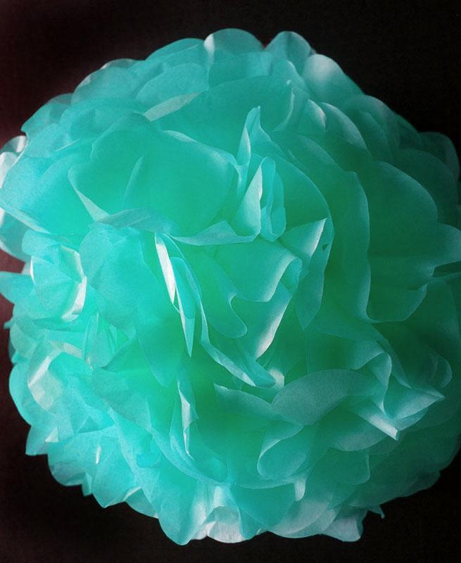 EZ-Fluff 20" Arctic Spa Blue Tissue Paper Pom Poms Flowers Balls, Hanging Decorations (100 PACK) - AsianImportStore.com - B2B Wholesale Lighting and Décor