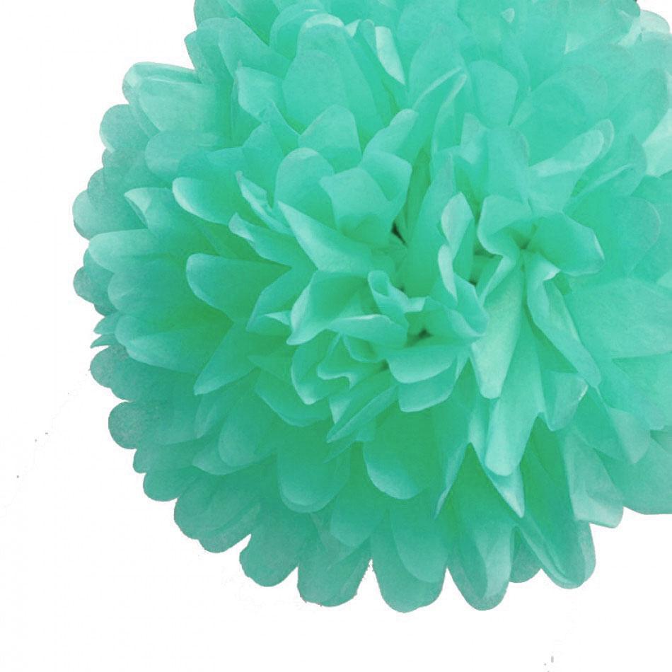 EZ-Fluff 20" Arctic Spa Blue Tissue Paper Pom Poms Flowers Balls, Hanging Decorations (100 PACK) - AsianImportStore.com - B2B Wholesale Lighting and Décor