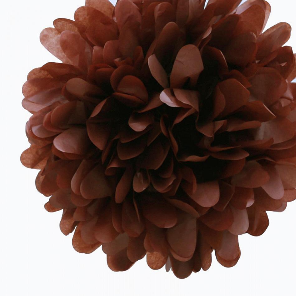 EZ-Fluff 20" Tissue Pom Pom - Brown (100 PACK) - AsianImportStore.com - B2B Wholesale Lighting and Décor