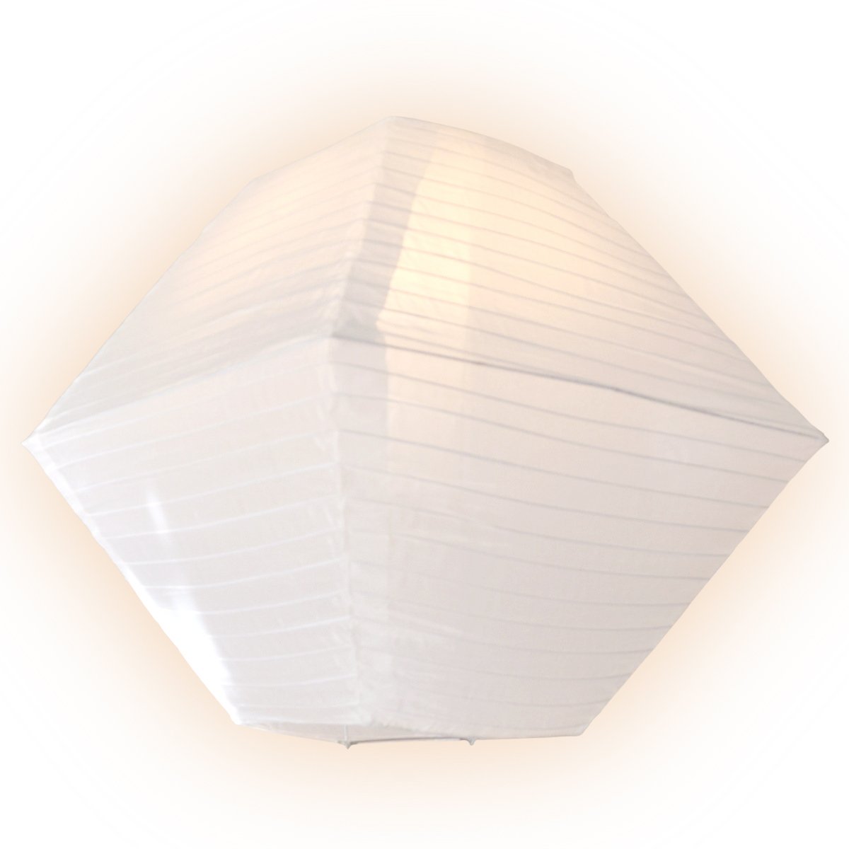 20" White Pagoda II Unique Shaped Shimmering Nylon Lantern