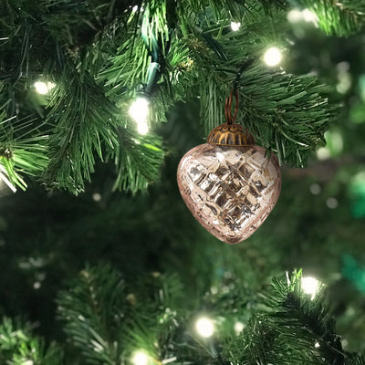 6 Pack | 1.5" Silver Deidra Mercury Glass Lined Heart Ornaments Christmas Tree Decoration - AsianImportStore.com - B2B Wholesale Lighting & Décor since 2002.