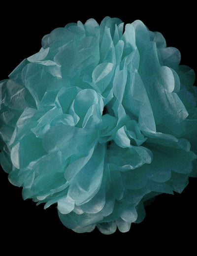 EZ-Fluff 8" Arctic Spa Blue Tissue Paper Pom Poms Flowers Balls, Hanging Decorations (4 PACK) - AsianImportStore.com - B2B Wholesale Lighting and Decor