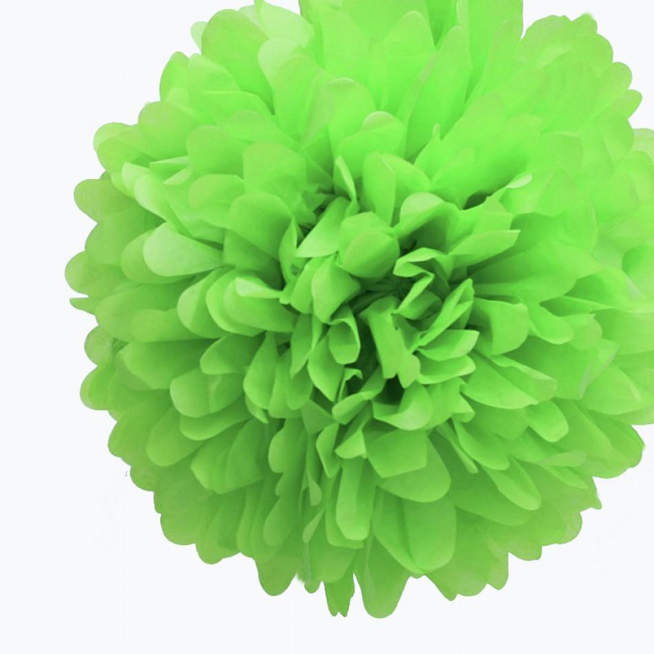 BLOWOUT (100 PACK) EZ-Fluff 8" Light Lime Tissue Paper Pom Pom Flowers, Hanging Decorations