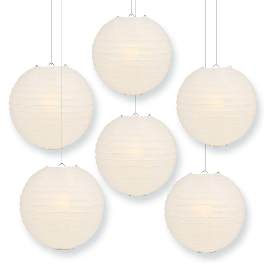 36 Inch White Jumbo Round Paper Lantern, Even Ribbing, Hanging Decoration  on Sale Now!, Chinese Lanterns