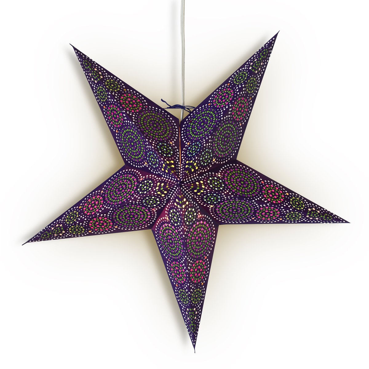 3-PACK + Cord | 24" Blue Aussie Paper Star Lantern and Lamp Cord Hanging Decoration - AsianImportStore.com - B2B Wholesale Lighting and Decor