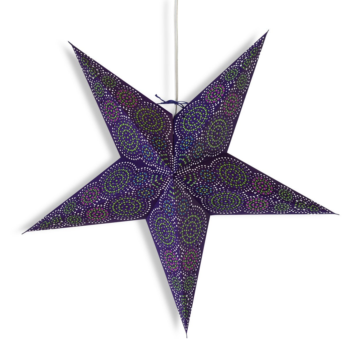 3-PACK + Cord | 24" Blue Aussie Paper Star Lantern and Lamp Cord Hanging Decoration - AsianImportStore.com - B2B Wholesale Lighting and Decor