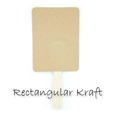 Blank Kraft Rectangle Paddle Fans for DIY Wedding Invitations and Programs SINGLE - AsianImportStore