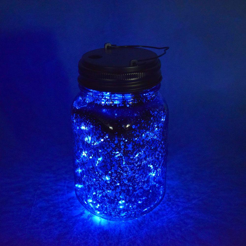  BULK PACK (6) Fantado Wide Mouth Gold Mercury Glass Mason Jar Lights w/ Hanging Blue Fairy LED Kit - AsianImportStore.com - B2B Wholesale Lighting and Decor