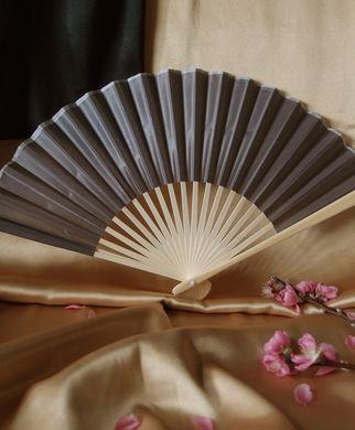 BULK PACK (50) 9" Gray / Grey Silk Hand Fans for Weddings - AsianImportStore.com - B2B Wholesale Lighting and Decor