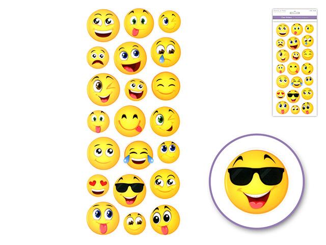 Medium Happy Face Emoji Icon Stickers Round Messenger DIY (21pc Sheet) - AsianImportStore.com - B2B Wholesale Lighting and Decor