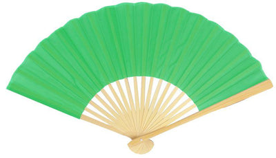 (Discontinued) (100 PACK) 9" Grass Greenery Silk Hand Fans for Weddings