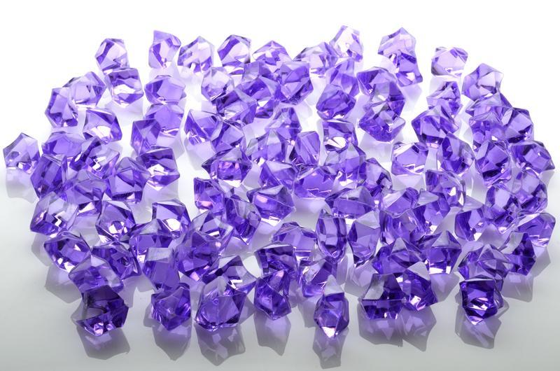 (Discontinued) (46 PACK) Lavender Colored Gemstones Acrylic Crystal Wedding Table Scatter Confetti Vase Filler (3/4 lb Bag)