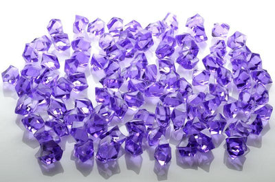 (Discontinued) (46 PACK) Lavender Colored Gemstones Acrylic Crystal Wedding Table Scatter Confetti Vase Filler (3/4 lb Bag)