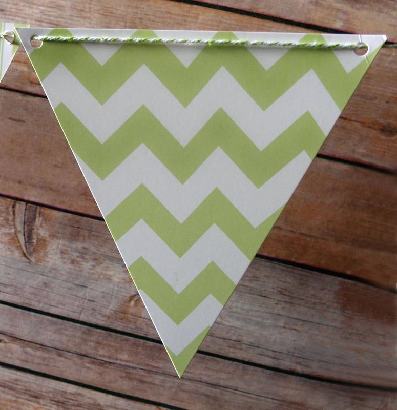 (Discontinued) (100 PACK) Light Lime Mix Pattern Triangle Flag Pennant Banner (11FT)