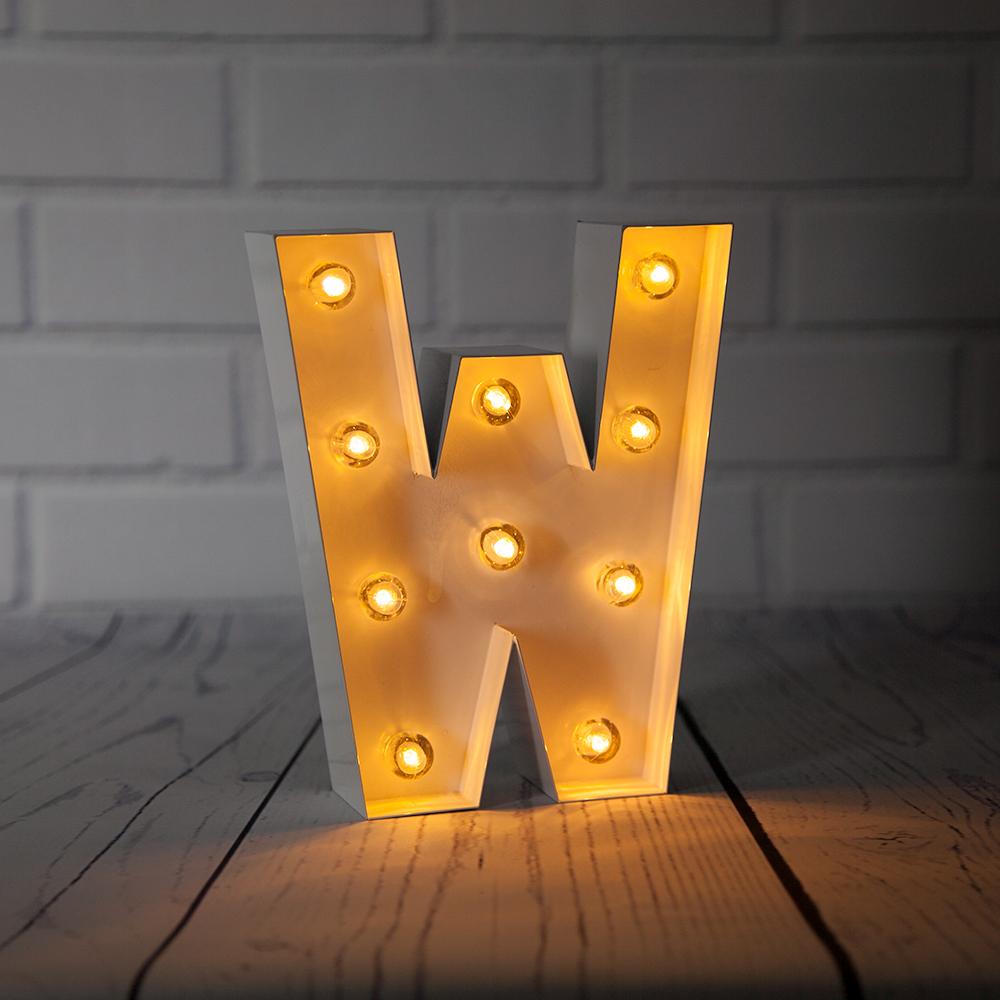 White Marquee Light Letter 'W' LED Sign (8 Inch, Battery Operated w/ Timer) on Sale Now Best Bulk Wholesale Prices! - AsianImportStore.com - B2B Wholesale Lighting & Décor since 2002