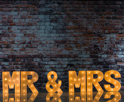 White Marquee Light 'MR & MRS' LED Metal Sign (8 Inch, Battery Operated w/ Timer) - AsianImportStore.com - B2B Wholesale Lighting and Decor