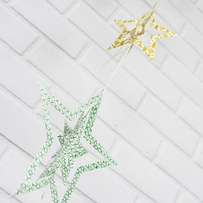 BLOWOUT (20 PACK) Multi-Patterned 3D Star Hanging Vertical Garland (3.3 Feet)