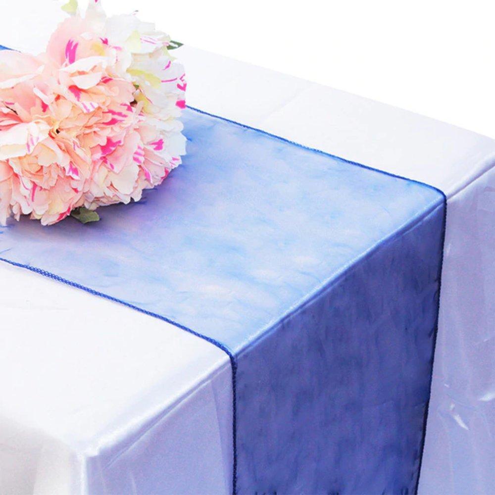 12"x 108" Dark Blue Organza Table Runner (50 PACK) - AsianImportStore.com - B2B Wholesale Lighting and Décor