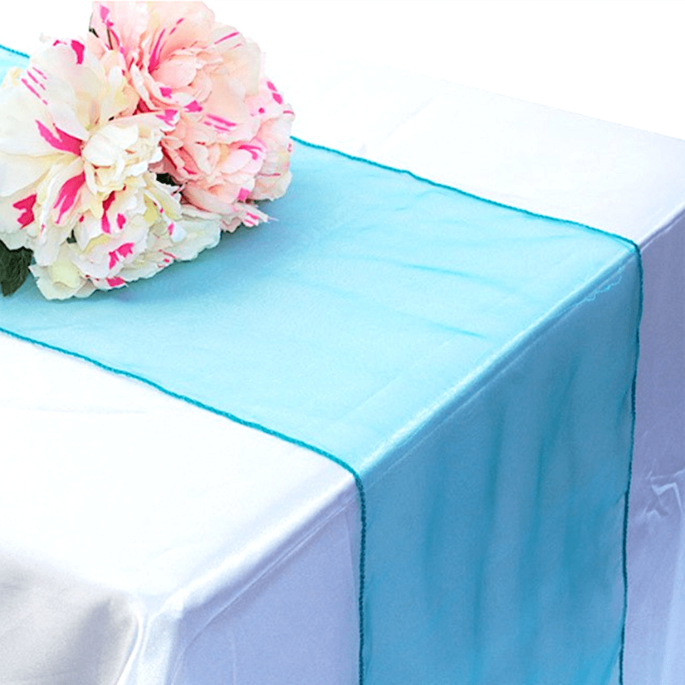 12"x 108" Turquoise Organza Table Runner (20 PACK) - AsianImportStore.com - B2B Wholesale Lighting and Décor