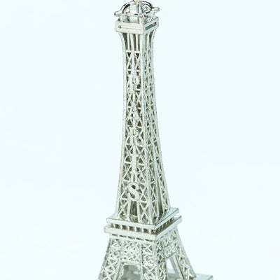 (Discontinued) (50 PACK) Paris Eiffel Tower 5" Name Card  / Photo Holder, Metal, Silver