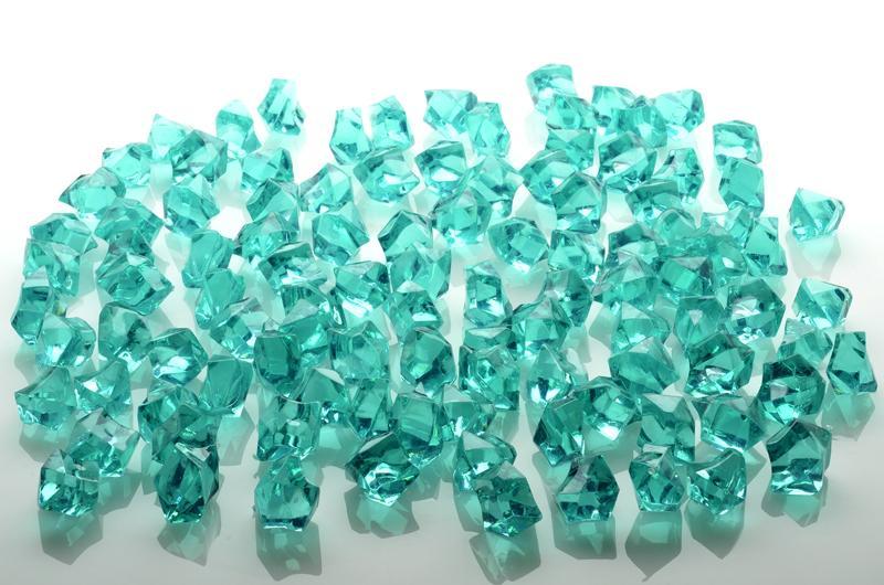 (Discontinued) (46 PACK) Teal Green Gemstones Acrylic Crystal Wedding Table Scatter Confetti Vase Filler (3/4 lb Bag)