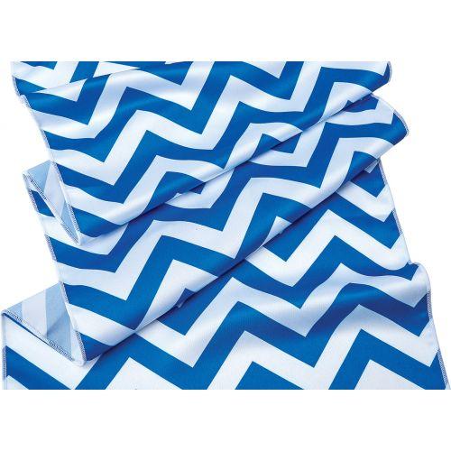  Cobalt Blue and White Chevron Striped Table Runner- (14 Inches x 9 Feet) - AsianImportStore.com - B2B Wholesale Lighting and Decor