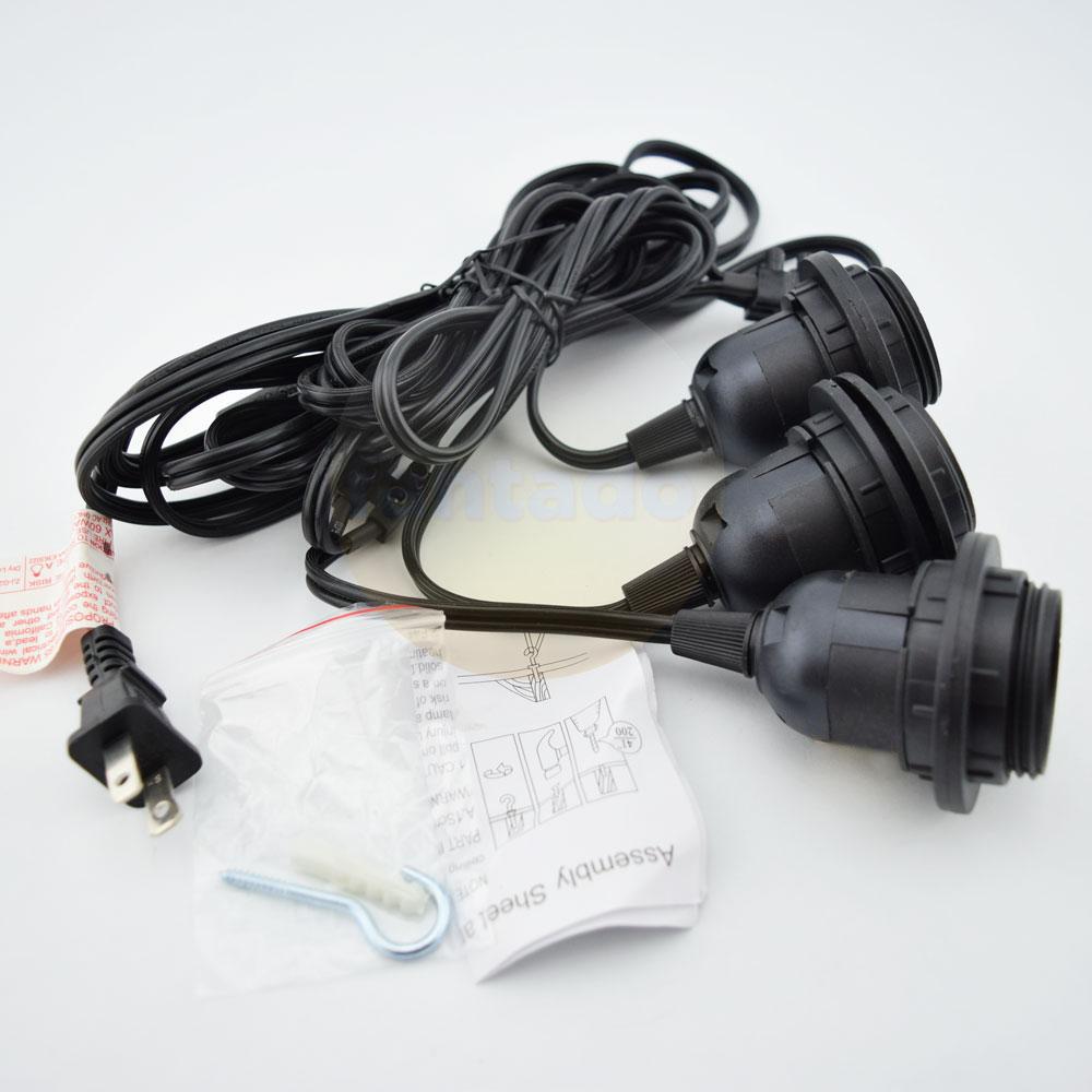 BULK PACK (6) Triple Socket Pendant Light Cord Kits for Lanterns (19FT, Switch, Black) - AsianImportStore.com - B2B Wholesale Lighting and Decor